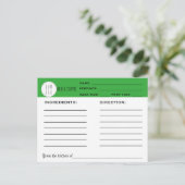 Recette Retro Carte Chef Vert Outils de cuisine (Debout devant)