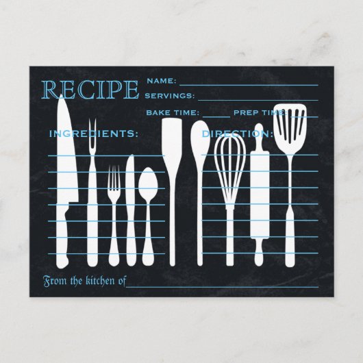Recette Rétro Outils de cuisine de la carte (Devant)