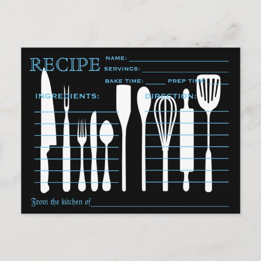 Recette Rétro Outils de cuisine de la carte (Devant)