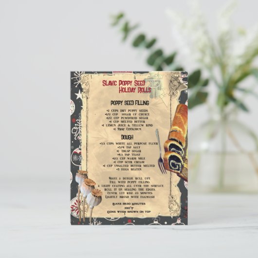 Recette Roll de graines de pavot slave | Carte pos (Debout devant)