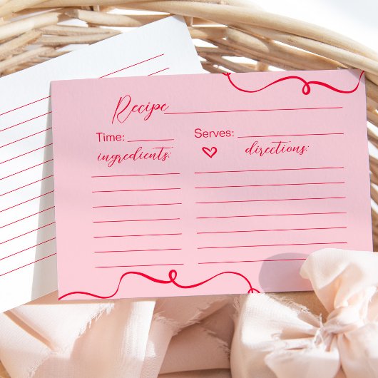 Recette rose et rouge rétro pour la carte de fianc