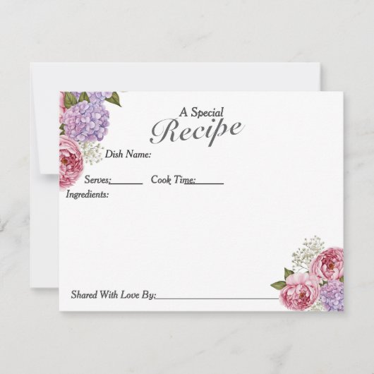 Recette spéciale Peony hydrangea carte d'haleine p (Devant)