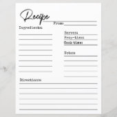 Recettes, Carte Recette, Insertion Recette, (Dos)
