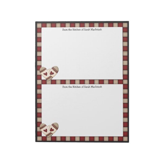 Recettes de chèque pays 2 Bloc-notes haut (Tourné)