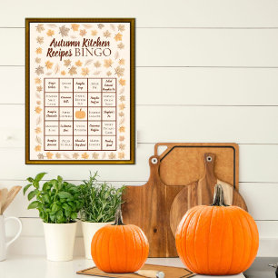 Recettes de cuisine d'automne Poster de bingo