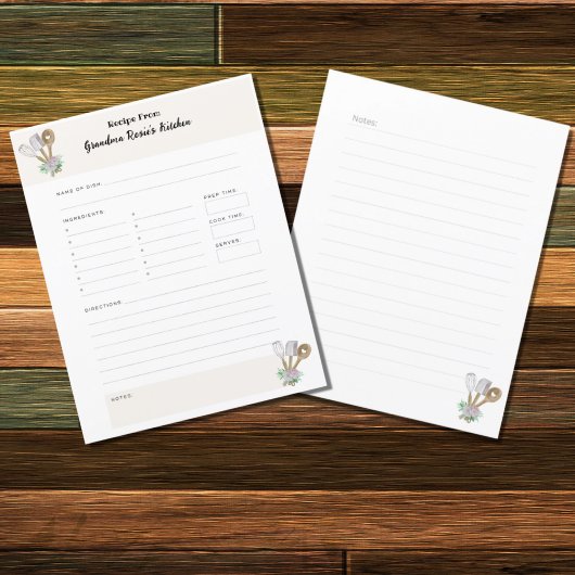 Recettes de Grand-mère | Page de recette personnal