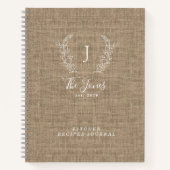 Recettes de livre de cuisine rustique monogramme f (Devant)