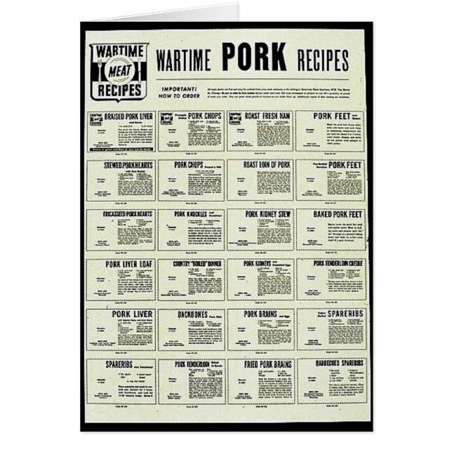 Recettes de porc de temps de guerre (Devant)