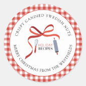 Recettes de vacances Étiquette cadeau de nourritur (Devant)