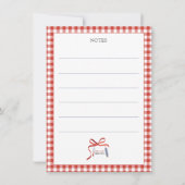 Recettes de vacances Suédoise Noix Carte de Noël (Dos)