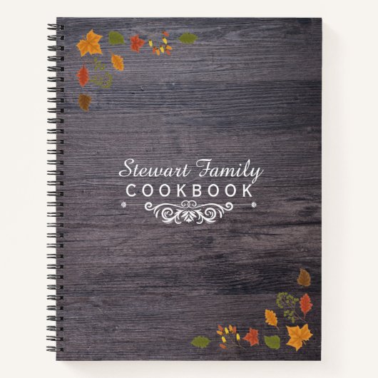 Recettes familiales Livre de cuisine Bois rustique (Devant)