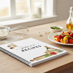 Recettes Livre d'eau Aquarelle Monogramme Cuisine