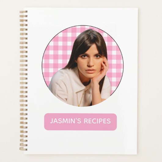 Recettes | Motif Gingham rose et blanc (Devant)
