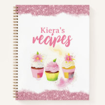 Recettes Parties scintillant rose Cupcake Carnet p