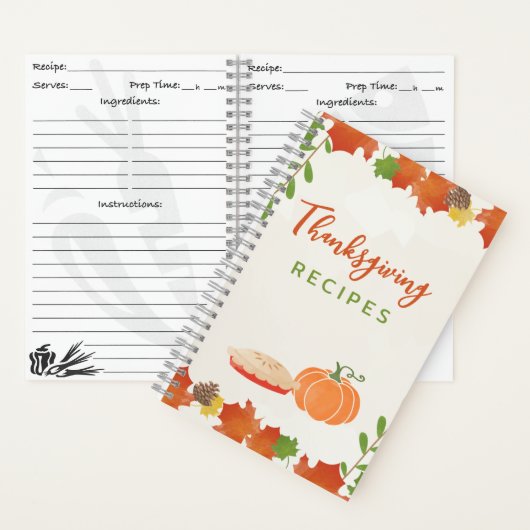 Recettes Thanksgiving Automne Feuilles Carnet (À l'intérieur)