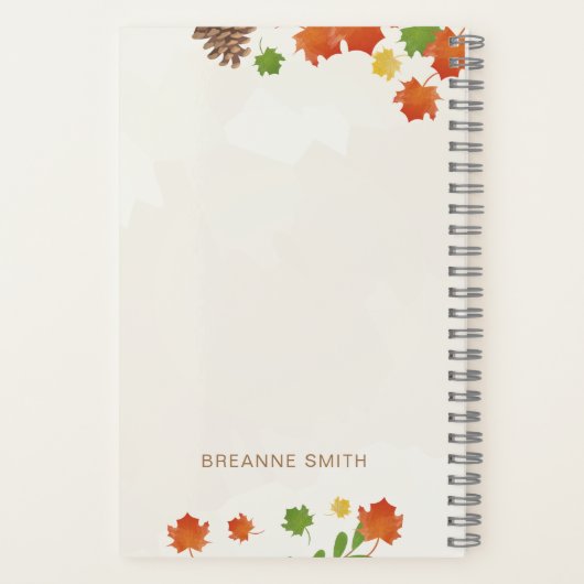 Recettes Thanksgiving Automne Feuilles Carnet (Verso)