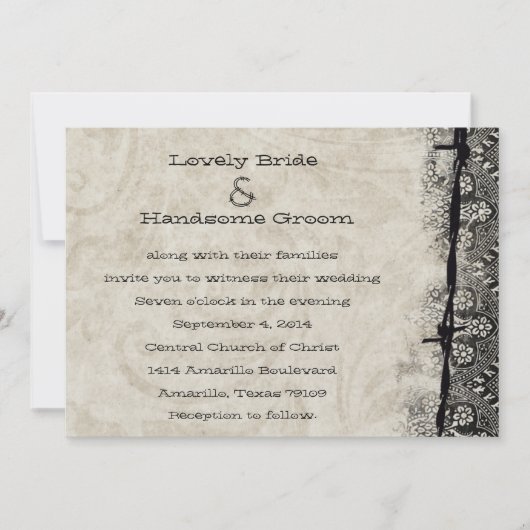 Recevoir la vieille invitation accrochée de (Devant)