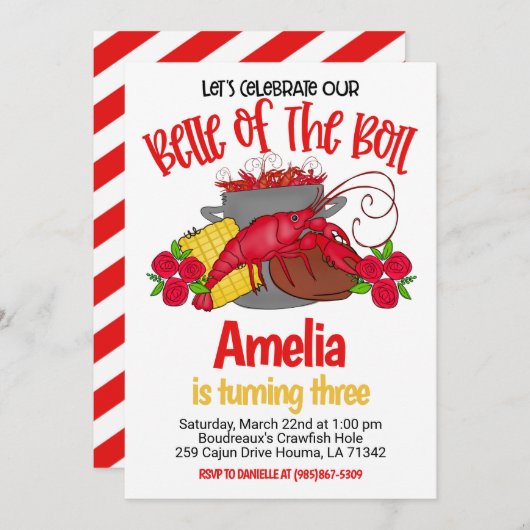 Réchauffe-poisson Invitation à l'anniversaire (Devant / Derrière)