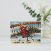 Recherche Père Noël Joyeux Noël Carte postale Vint (Debout devant)