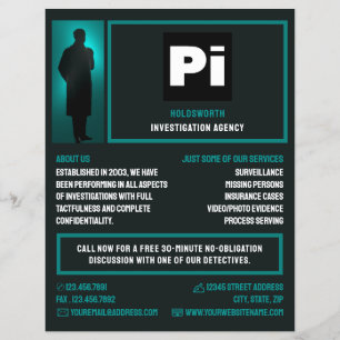 rechercheur Logo, privé rechercheur Flyer