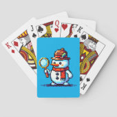 Rechercheur Snowman - Grappige Pixel Art Winter My Pokerkaarten (Achterkant)
