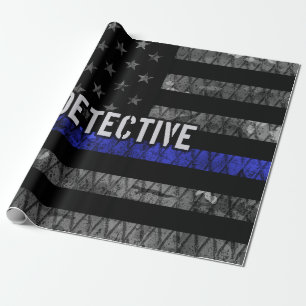 Rechercheur Thin Blue Line Distress Vlag Cadeaupapier