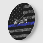 Rechercheur Thin Blue Line Distress Vlag Grote Klok (Hoek)