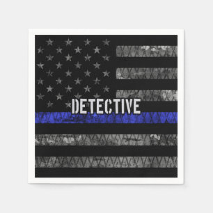 Rechercheur Thin Blue Line Distress Vlag Servet