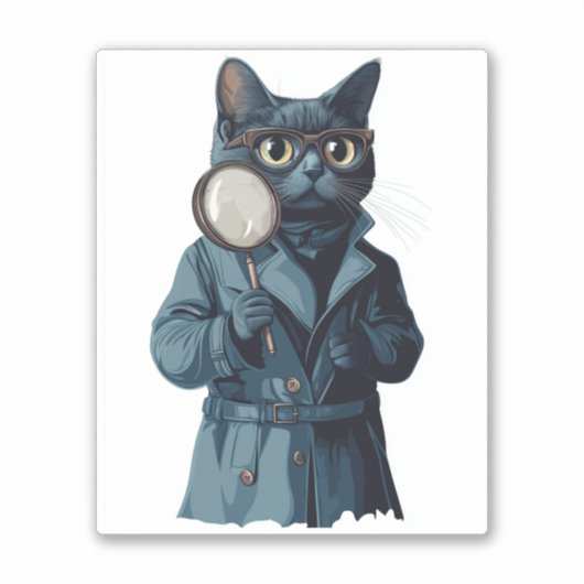 Rechercheur Whiskers � grappige kat mysterie roman Sticker (Voorkant)