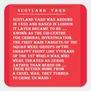 RECHERCHEURS POLITIE OVERVALLERS GESCHIEDENIS VIERKANTE STICKER