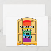 Recht buiten de kast feestdagenkaart (Voorkant / Achterkant)