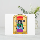 Recht buiten de kast feestdagenkaart (Staand voorkant)