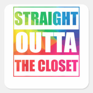 Recht buiten de kast LGBT Vierkante Sticker