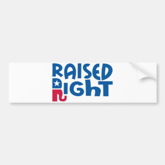 Recht conservatieve republikein verhoogd! bumpersticker