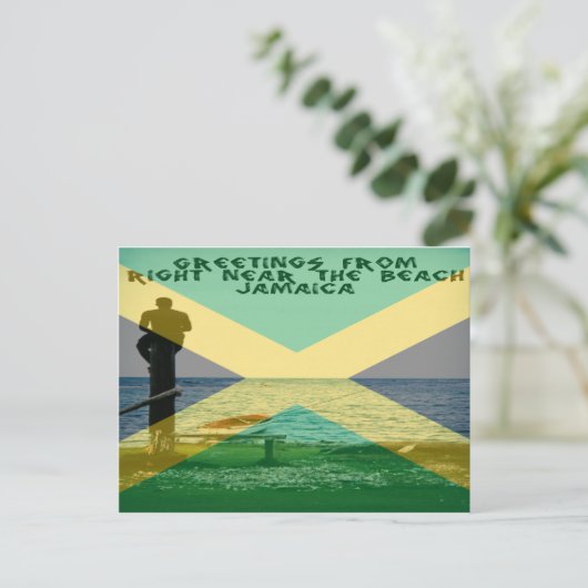 Recht dichtbij het Strand Jamaïca Briefkaart (Staand voorkant)