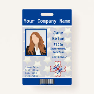 Recht Enforcement Star, Blue, White Photo ID Barco Badge