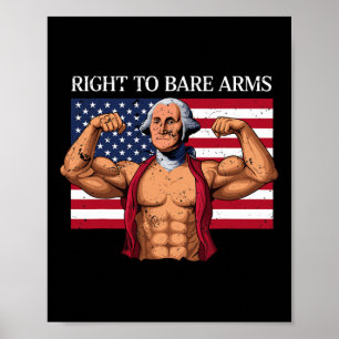 Recht op blote armen George Washington Bodybuilder Poster