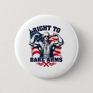 Recht op blote armen George Washington Bodybuilder Ronde Button 5,7 Cm