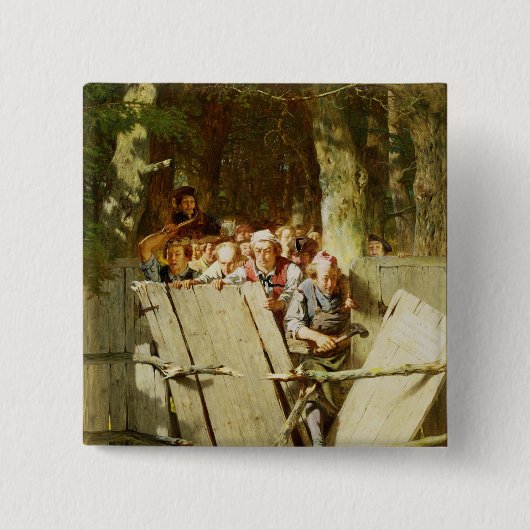 Recht op weg vierkante button 5,1 cm (Voorkant)