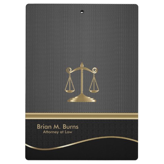 Recht | Schalen van het recht | Advocaat - Goud en Klembord (Achterkant)