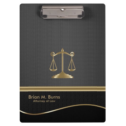 Recht | Schalen van het recht | Advocaat - Goud en Klembord (Voorkant)