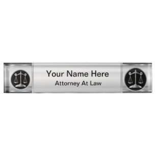 Recht   Schalen van het recht   Advocaat Naambordje