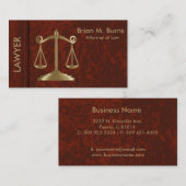 Recht | Schalen van het recht | | Advocaat Visitekaartje (Voorkant / Achterkant)
