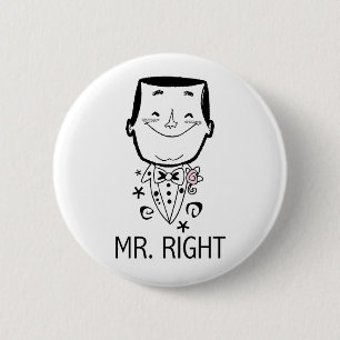 Recht T-shirts en geschenken Ronde Button 5,7 Cm