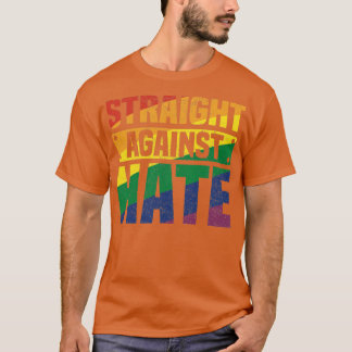 Recht tegen de regenboogkleuren van de Hate M T-shirt