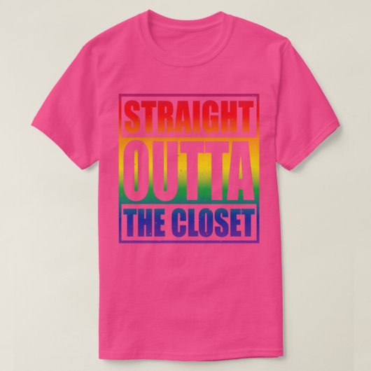 Recht uit de kast lgbt steunen t-shirt (Design voorkant)
