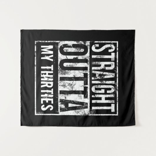 Recht uit mijn dertiger 40ste verjaardagsfeest wandkleed (Voorkant (horizontaal))