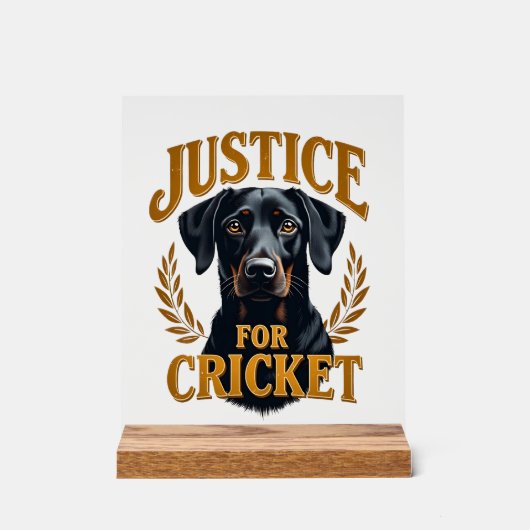 Recht Voor Cricket Vintage Hondenmonument Typograf Acryl Bord (Voorkant)