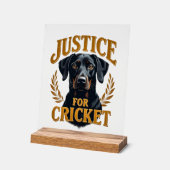 Recht Voor Cricket Vintage Hondenmonument Typograf Acryl Bord (Hoek)