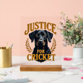 Recht Voor Cricket Vintage Hondenmonument Typograf Acryl Bord (Huwelijk)